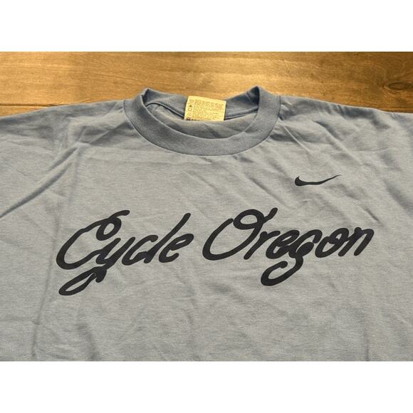 Vintage Y2K Nike Blue Cycle Oregon Tree Back Print T-Shirt Size M MEDIUM - Picture 4 of 8